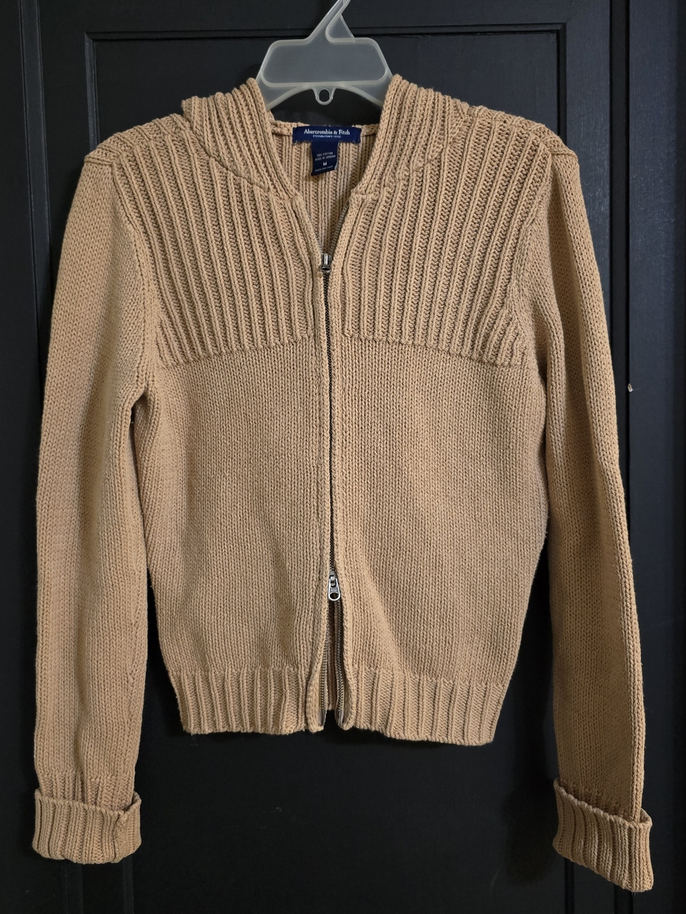Abercrombie & Fitch Tan Knit Zip Cardigan